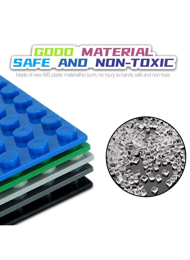 EKIND 4 قطع قاعدة بناء لاصقة ذاتية 5" × 10" متوافقة مع كتل بناء بركyard جميع العلامات التجارية الكبرى (أزرق) - Image 4