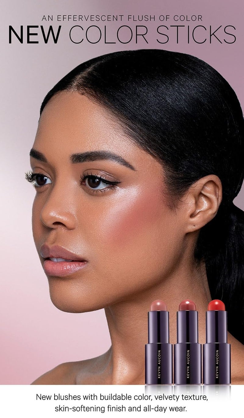 Kevyn Aucoin The Color Stick, Be Vivacious color (medium to deep skin tones): Makeup blush. Buildable, long-lasting for cheeks, nose, forehead, or eyes. Velvety texture & satin finish. Made in Italy. - Image 4
