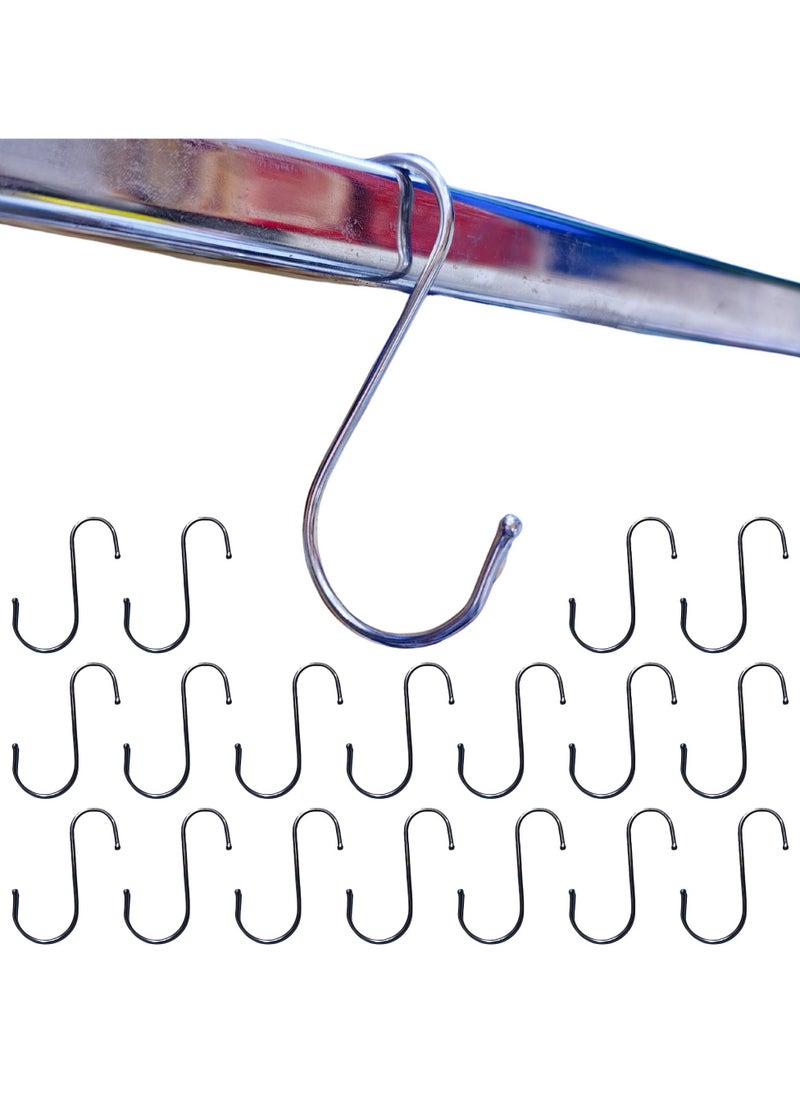 ORTUK 12pcs S Hooks for Hanging, Heavy Duty S Shaped Hook for Kitchen Cutlery Hanging Hooks, Indoor Outdoor S Hook for Plants, Pot Rack, Pan, Coffee Mugs, Towels, Utensils Holder, Stainless Steel Coat Hooks  - Image 1