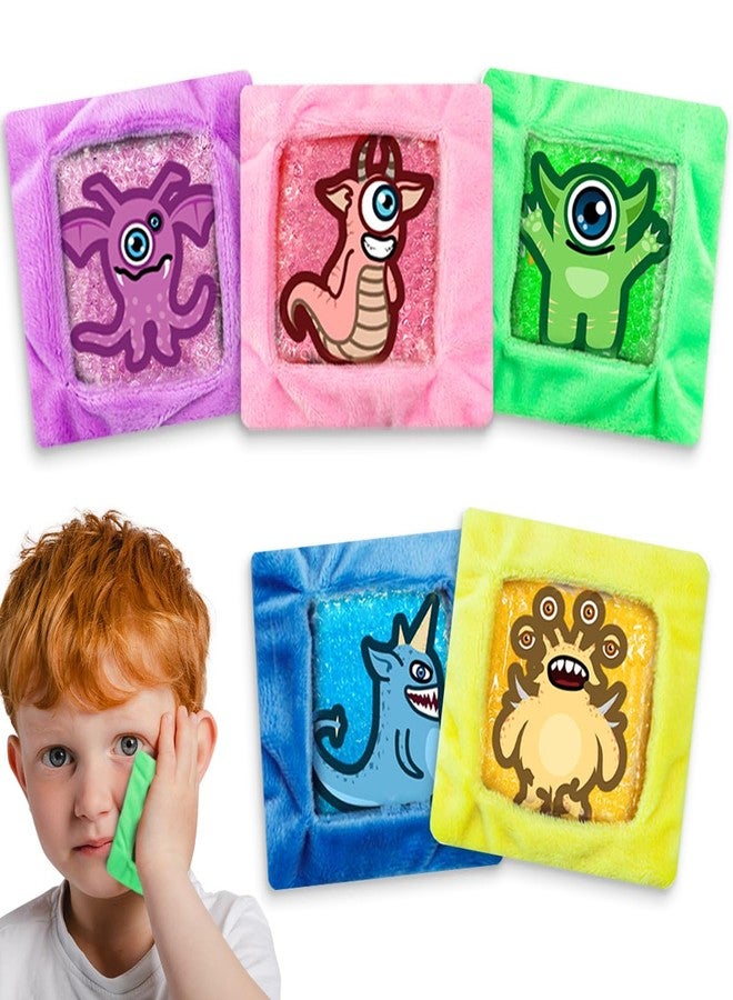 Couleurs Kids Ice Pack, Hot or Cold Pack Gel Cooling Pad, Reusable for Injuries Medical Health,Swelling and Pain Relief, Tired Eyes, Child Injury, Headache, Sinus Relief (5 pcs - Image 1