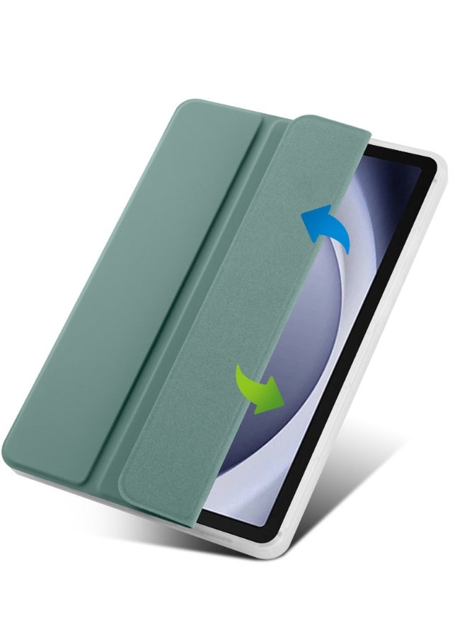 eGreen99 for iPad Air 13 inch (2024 6th M2 / 2025 7th M3 / 2026 8th M4) / ipad Pro 12.9 inch (22/21/20/18) Case Cover,Transparent Airbag For Anti Drop, Tablet Protective Cover, Triple Fold Multi Angle Design, Automatic Wake-up/sleep, Soft Leather,Dark Green - Image 2