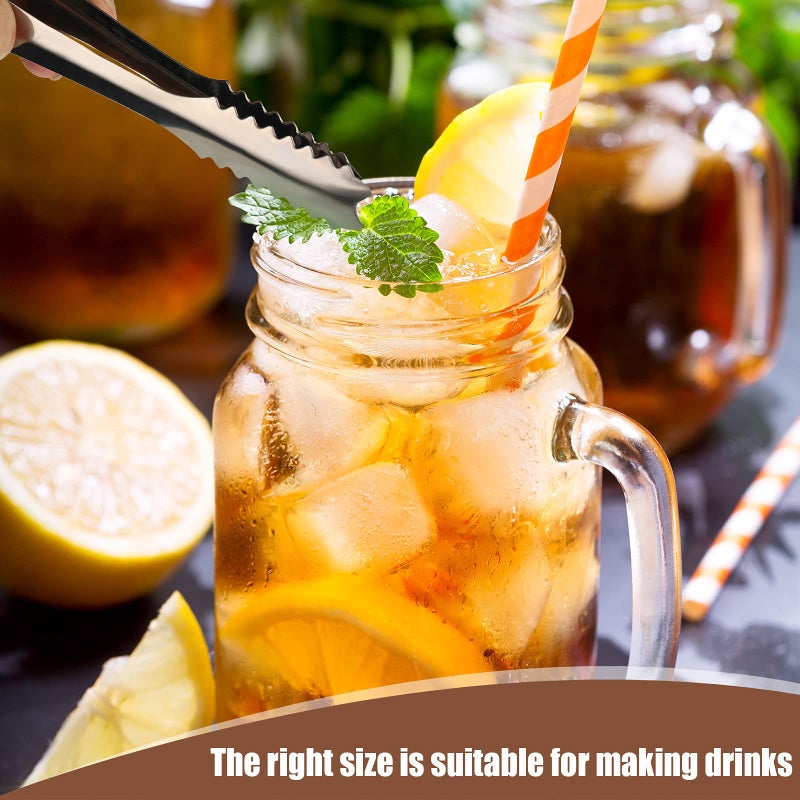 Sieral 4 Pieces Silver Ice Tongs and Scoops for Ice Bucket Stainless Steel Versatile Serving Tongs with Teeth Shovel Scoop for Christmas Party Supply Gift Freezer Kitchen Food Buffet Cocktail Bar BBQ - Image 4