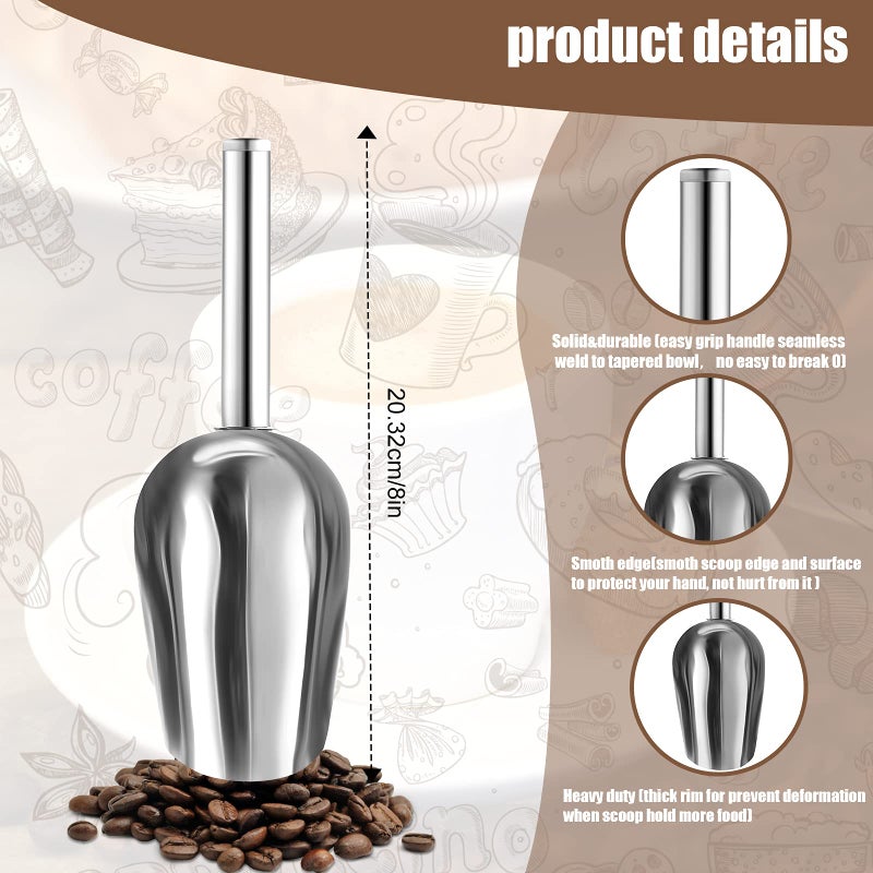 Sieral 4 Pieces Silver Ice Tongs and Scoops for Ice Bucket Stainless Steel Versatile Serving Tongs with Teeth Shovel Scoop for Christmas Party Supply Gift Freezer Kitchen Food Buffet Cocktail Bar BBQ - Image 3