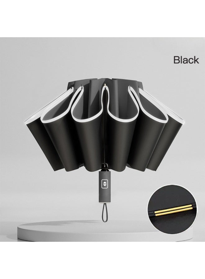 ماكدو مظلة سفر مقلوبة، مظلات أوتوماتيكية للشمس والمطر | محمولة - مقاومة للرياح - أشعة الشمس فوق البنفسجية | مظلة قابلة للطي بـ 24 ضلعًا مزدوجًا لحقيبة الظهر - Image 1