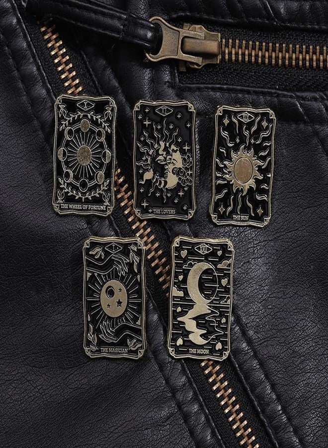 ROFARSO Talismanic Tarot Enamel Lapel Pin Set Black and Gold Pin, Accessory for Backpacks Clothing Bags Hats Shirts (10piccs pin set) - Image 2