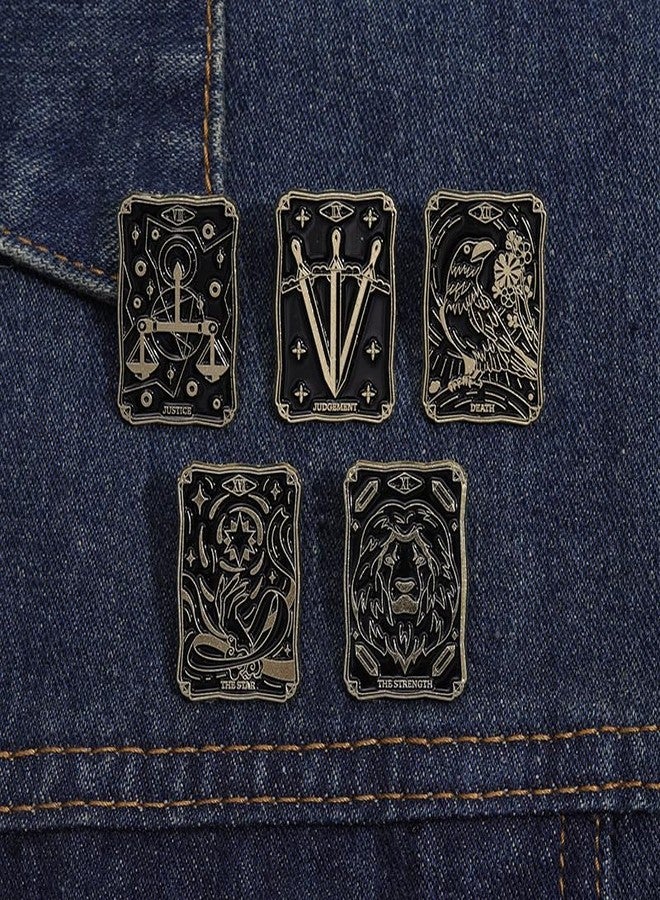 ROFARSO Talismanic Tarot Enamel Lapel Pin Set Black and Gold Pin, Accessory for Backpacks Clothing Bags Hats Shirts (10piccs pin set) - Image 3