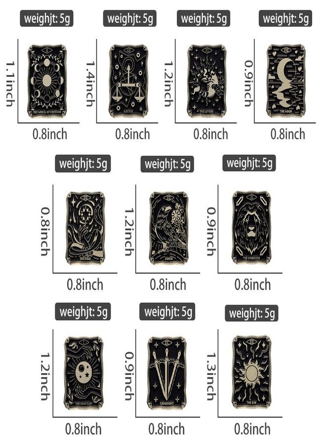 ROFARSO Talismanic Tarot Enamel Lapel Pin Set Black and Gold Pin, Accessory for Backpacks Clothing Bags Hats Shirts (10piccs pin set) - Image 4