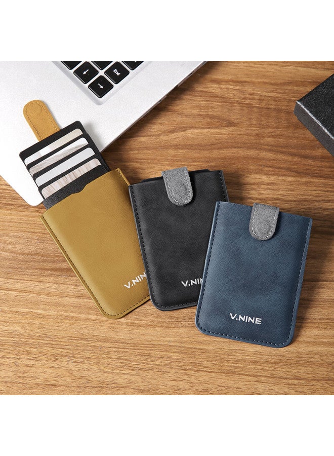 V.nine Men's Lightweight Portable Card Holder, Integrated Pull-out Business Short Wallet With Multiple Card Slots, Men's Gift Box Packaging - Image 3