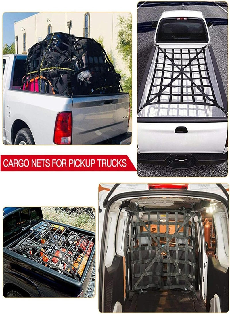 GGOOT Roof Rack Cargo Net | Cargo Net For Trailer | Cargo Net Stretches For Truck Bed, Pickup Bed, Trailer, Trunk, With 4 Fixed Belt Car Organizer Net For Large Loads - Image 2