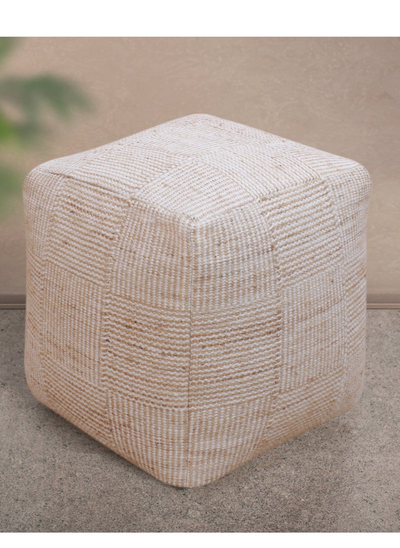 لوفت فريير، بوف مربع, 40 × 40 × 40 سم، قماش، طبيعي/عاجي 
