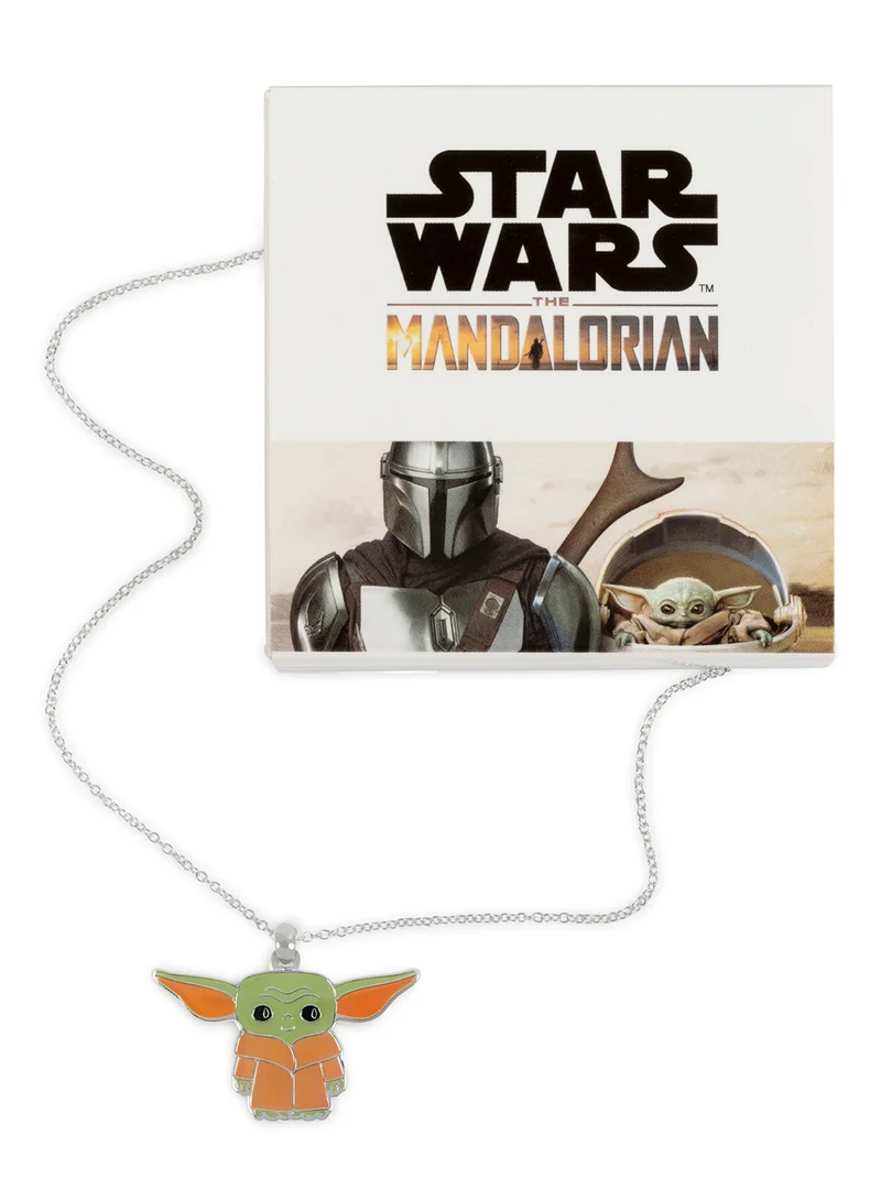 ديزني Star Wars The Child Green And Orange Enamel Silver Plated Brass Pendant Chain CF01091SL-Q.PH