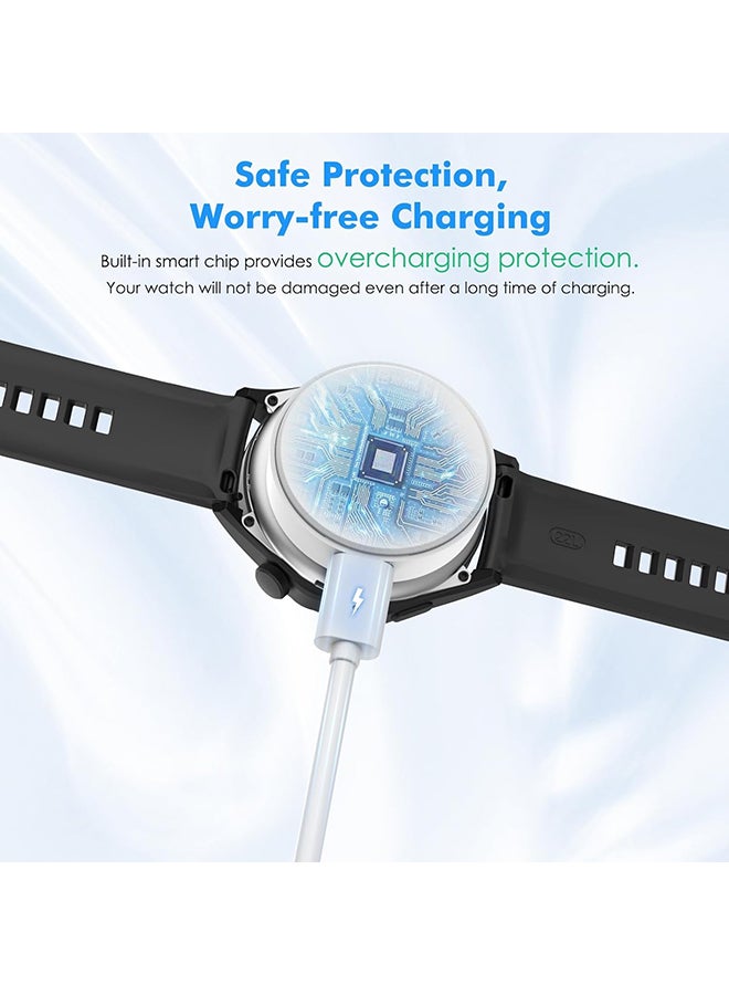 O Ozone Magnetic Charger for Huawei Watch GT5 Pro/GT5/GT4/GT3 Pro/GT3/Watch4/Watch4 Pro  Portable USB Charging Dock with Detachable Cable -White - Image 4