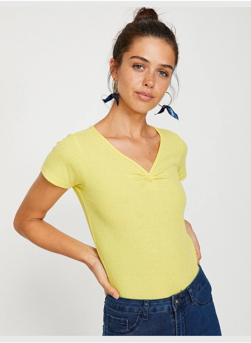 KOTON Button Detailed T-Shirt