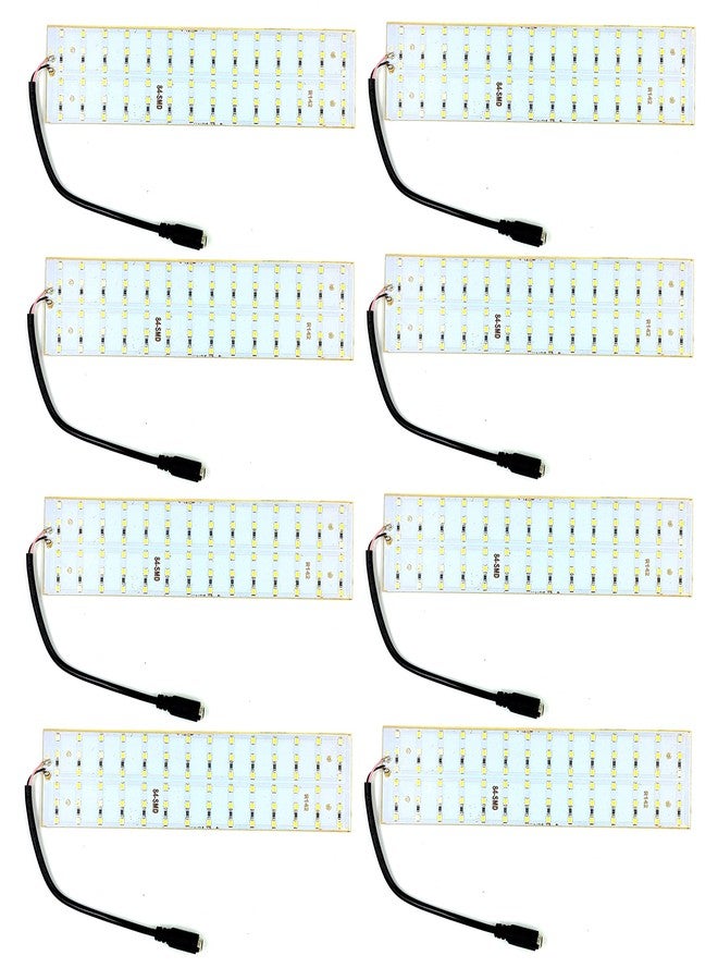 INVENTO 8Pcs 12V 30W 2835 LED Strip White Color 84 SMD LED Plate 200x50x2.5mm with 5.5mm DC Jack High Power Ultra Bright - Image 1