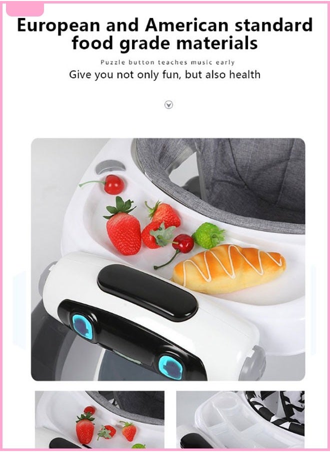 Berma Baby Baby Walker  Baby Rocking Stroller Car with Removable Footrest Feeding Tray Music Toys Tray with Width & Height Adjustable Seat for Baby Learning to Walk  - Image 5