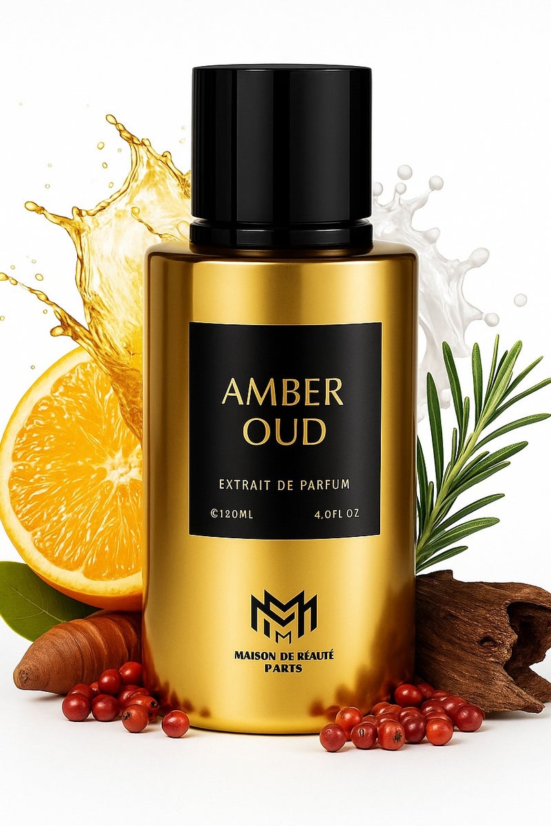 Royal Orchid Perfumes  MAISON DE BEAUTE PARIS AMBER OUD 120ml Unisex Perfume - Image 1