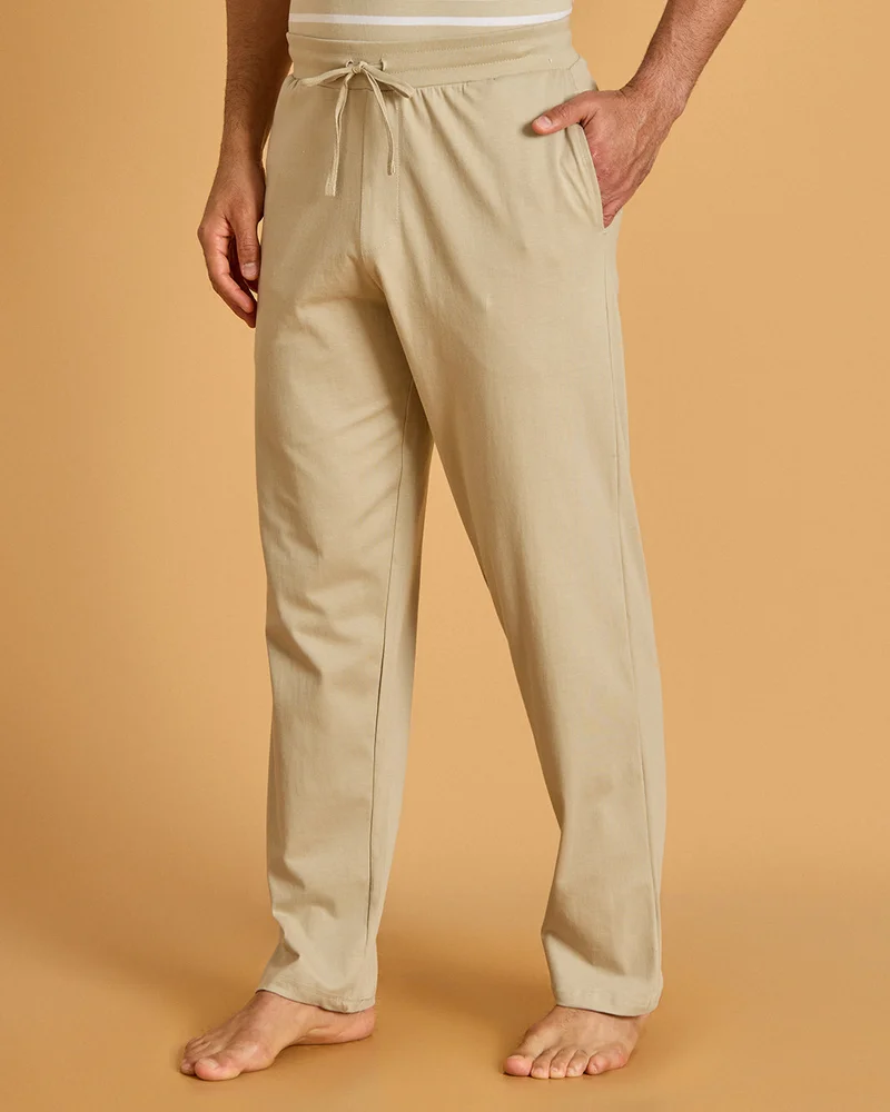 Redtag Man Beige Plain Pyjama Bottom