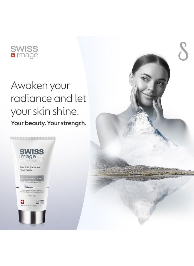 SWISS image Swiss Image Absolute Radiance Face Scrub | Exfoliates & Brightens, Revitalizes & Clarifies | Enriched with Niacinamide, Alpine Glacier Water & White Ten Complex | For All Skin Types | Men & Women | 150ml  - Image 2