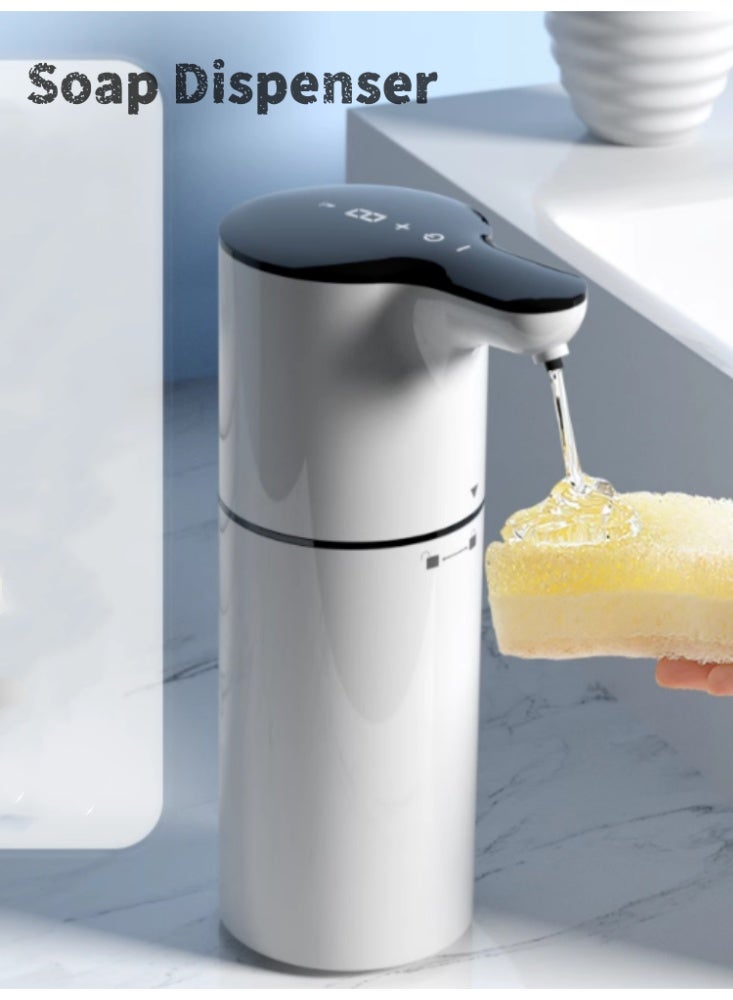 عربست موزع صابون يدوي ذكي بالاستشعار والتصميم الأنيق للحائط في المنزل، باللون الأبيض الأصلي. - Image 1