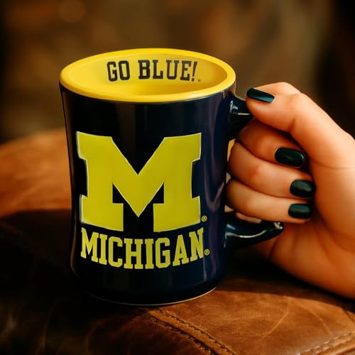 RFSJ Michigan Wolverines Ceramic 16oz Relief Mug – Official 3D Logo Coffee Cup – Handwash Recommended – Individually Boxed - Image 4