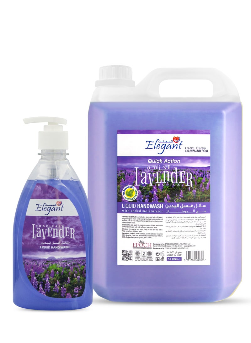 AFS Elegant Elegant Lavender Handwash twin Refill pack 500ml + 5 liter