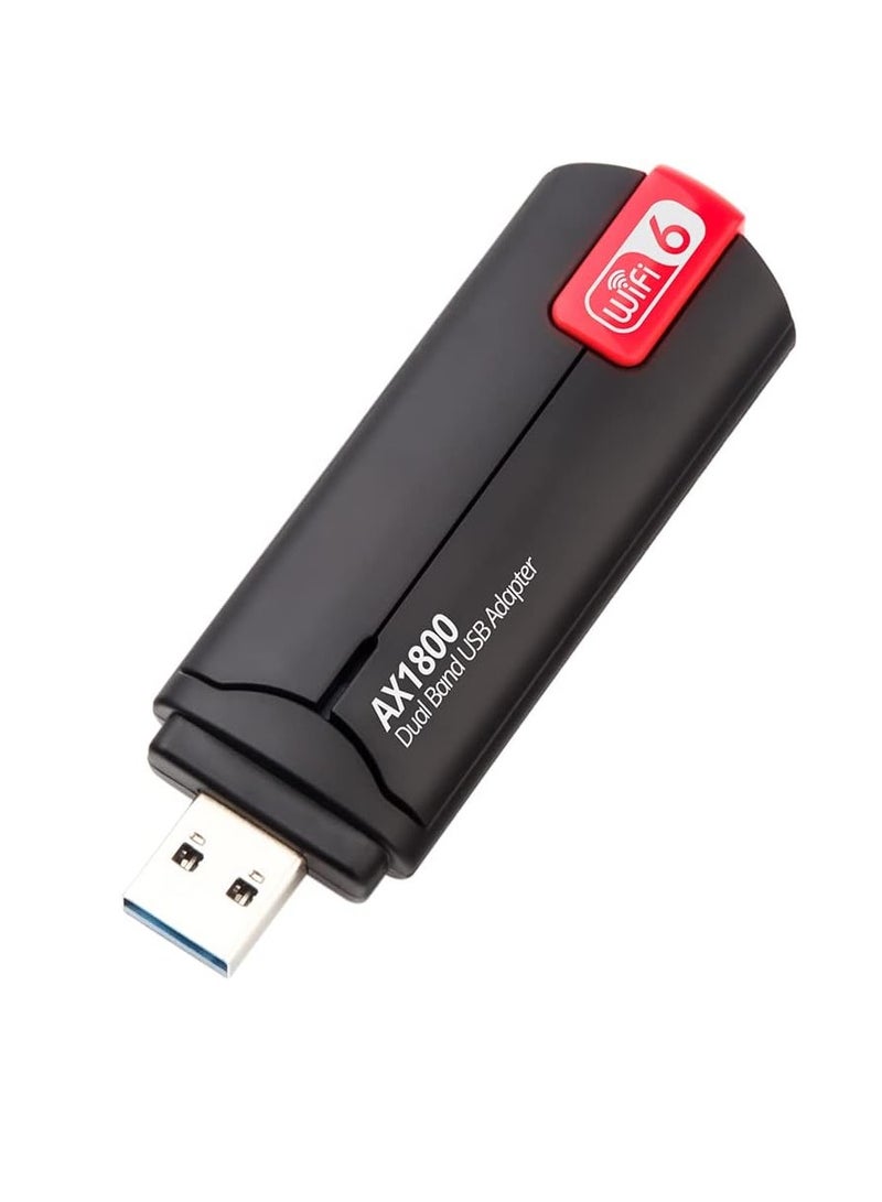 USB WiFi 6 Adapter  AX1800 USB3.0 Dual Band 2.4GHz/5GHz 802.11ax Wireless Network Adapter for Desktop  Laptop - Image 1