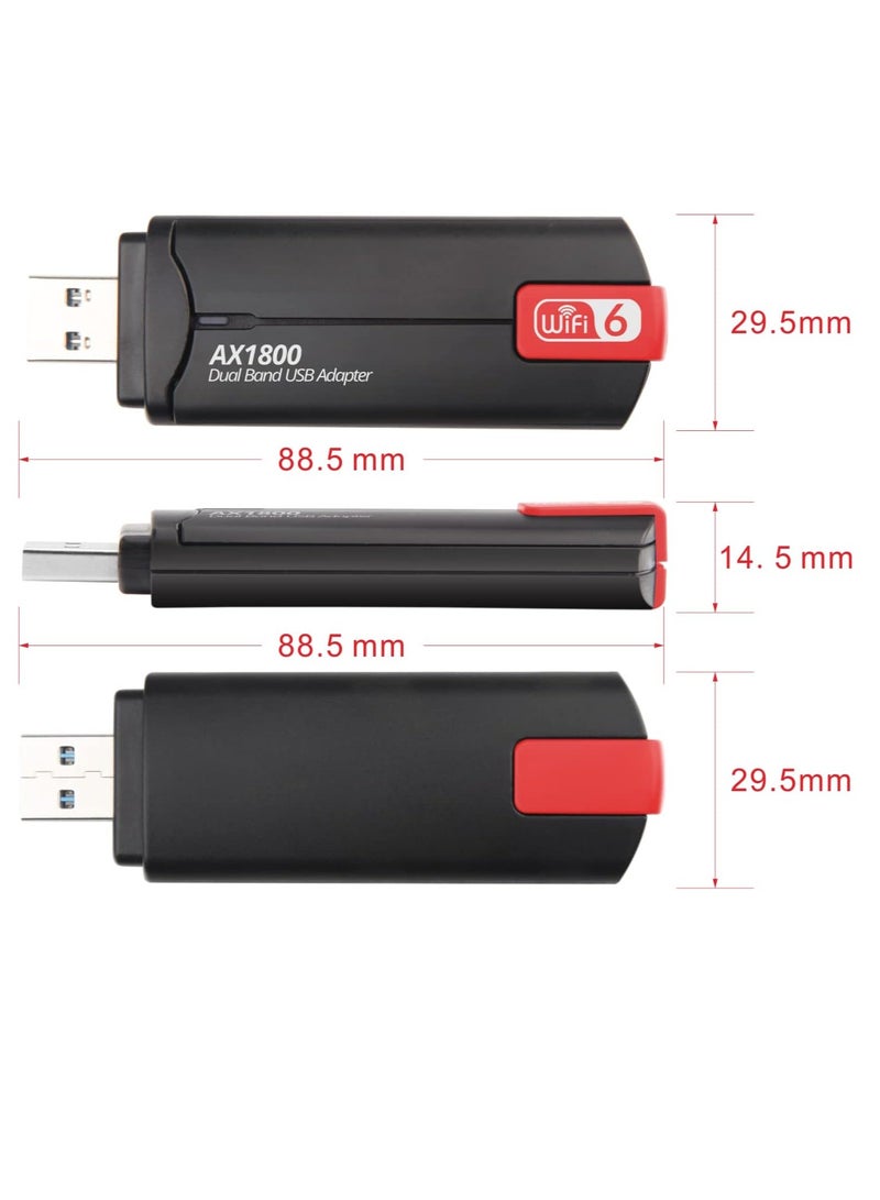 USB WiFi 6 Adapter  AX1800 USB3.0 Dual Band 2.4GHz/5GHz 802.11ax Wireless Network Adapter for Desktop  Laptop - Image 4