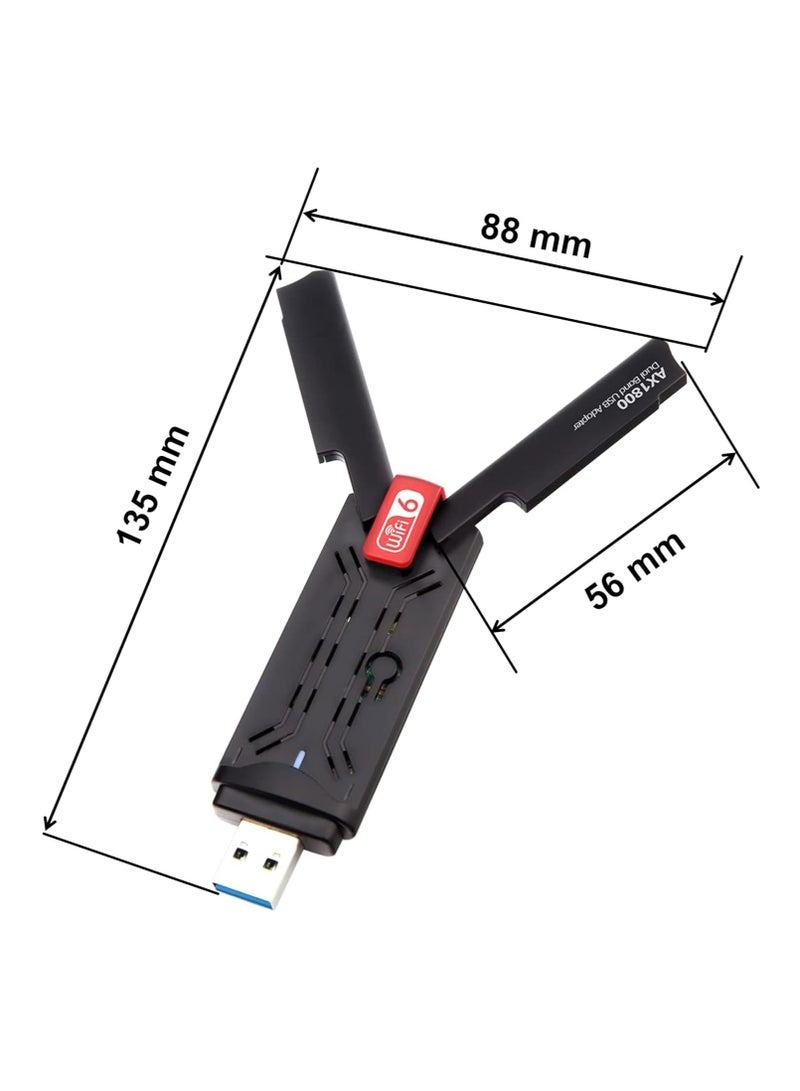 USB WiFi 6 Adapter  AX1800 USB3.0 Dual Band 2.4GHz/5GHz 802.11ax Wireless Network Adapter for Desktop  Laptop - Image 2