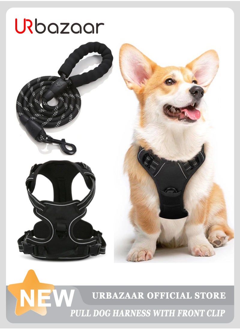 URbazaar Dog Harness No Pull, Military Dog Harness for Large Dogs with Handle & Molle, Easy Control Service Dog Vest Harness Training Walking, Adjustable Reflective Tactical Pet Harness  - Image 1