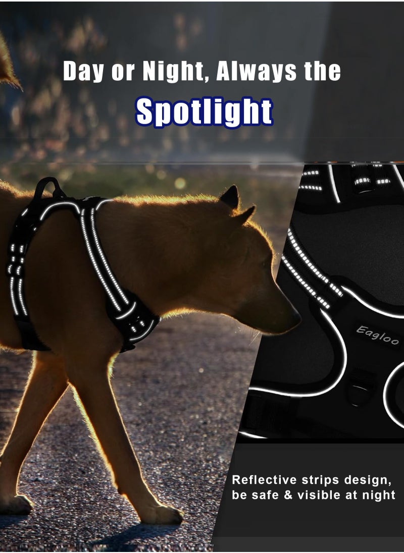 URbazaar Dog Harness No Pull, Military Dog Harness for Large Dogs with Handle & Molle, Easy Control Service Dog Vest Harness Training Walking, Adjustable Reflective Tactical Pet Harness  - Image 3
