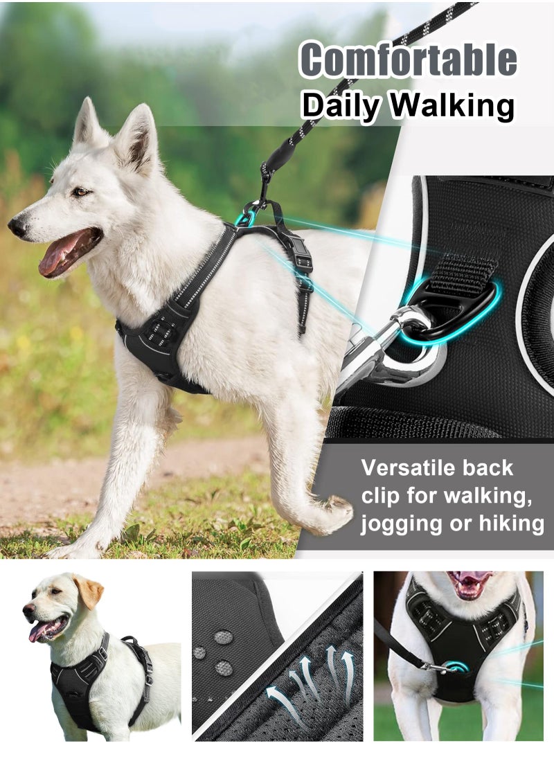 URbazaar Dog Harness No Pull, Military Dog Harness for Large Dogs with Handle & Molle, Easy Control Service Dog Vest Harness Training Walking, Adjustable Reflective Tactical Pet Harness  - Image 5