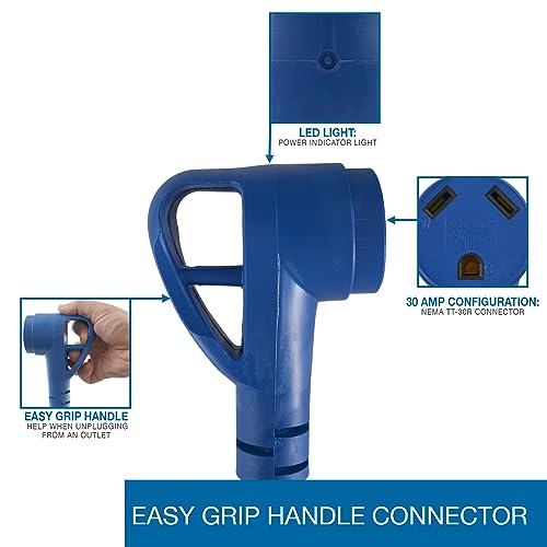 Conntek كونتيك 14361، سلك تمديد RV 30 أمبير، أزرق (25 قدم) - Image 4