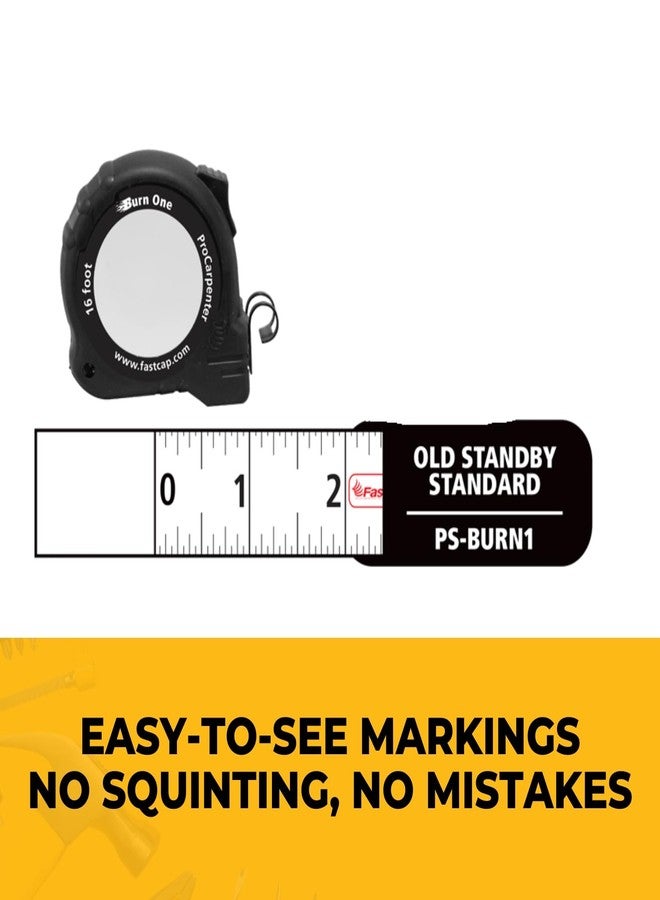 فاست كاب شريط قياس احتياطي قديم من FastCap ProCarpenter Burn One - مثالي للمحترفين وتحسينات المنزل - مع مشبك حزام يعمل بالرافعة ونظام قفل مزدوج - طول 16 قدمًا - 01976 - Image 4