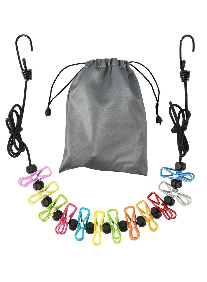 Retractable Portable Clothesline for Travel，Clothing line with 12 Clothes Clips, for Indoor Laundry Drying line,Outdoor Camping Accessories - Image 1