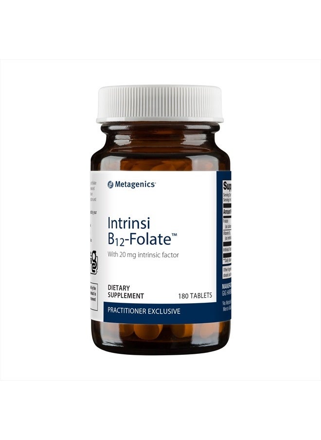 Metagenics - Intrinsi B12-Folate - Nervous System & Heart Health Support* - with Intrinsic Factor for Absorption* - Vitamin B12 & Folate - Methylcobalamin - 180 Tablets - Image 1