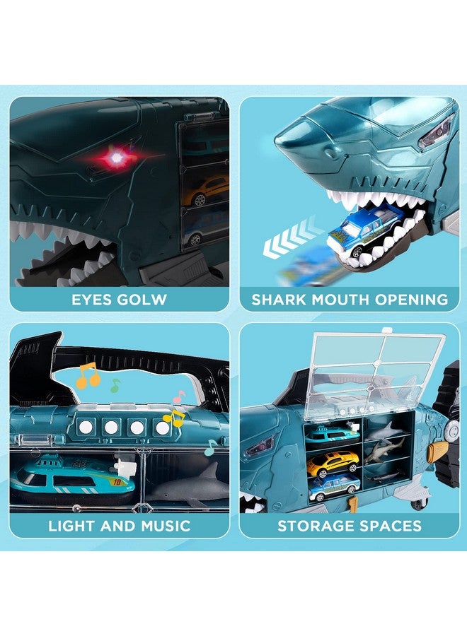 deAO Shark Toys Shark Truck With Sea Animal Toys Truckslights Music Effectsshark Cars Birthday Gifts - Image 5