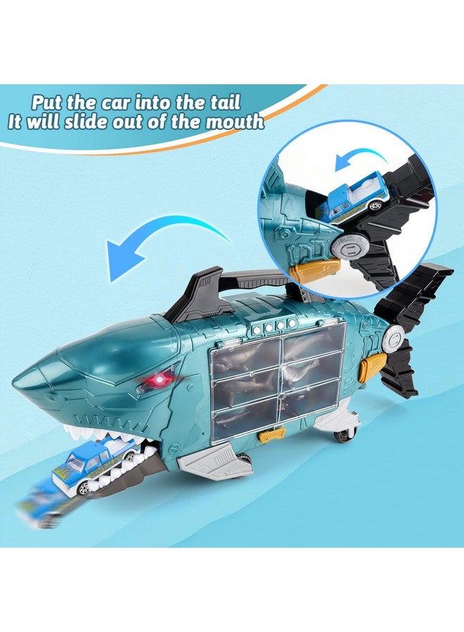 deAO Shark Toys Shark Truck With Sea Animal Toys Truckslights Music Effectsshark Cars Birthday Gifts - Image 3