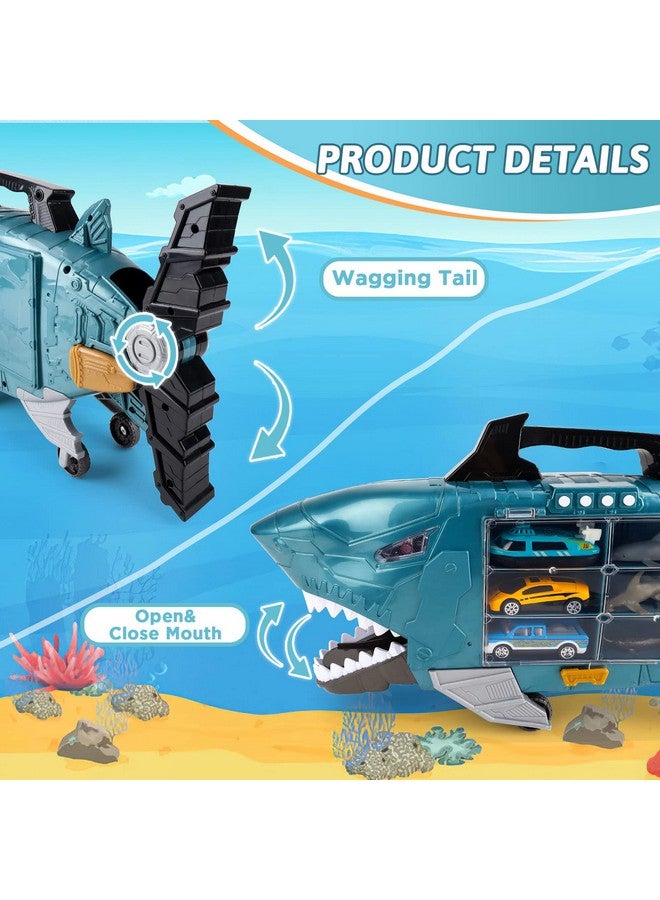 deAO Shark Toys Shark Truck With Sea Animal Toys Truckslights Music Effectsshark Cars Birthday Gifts - Image 4