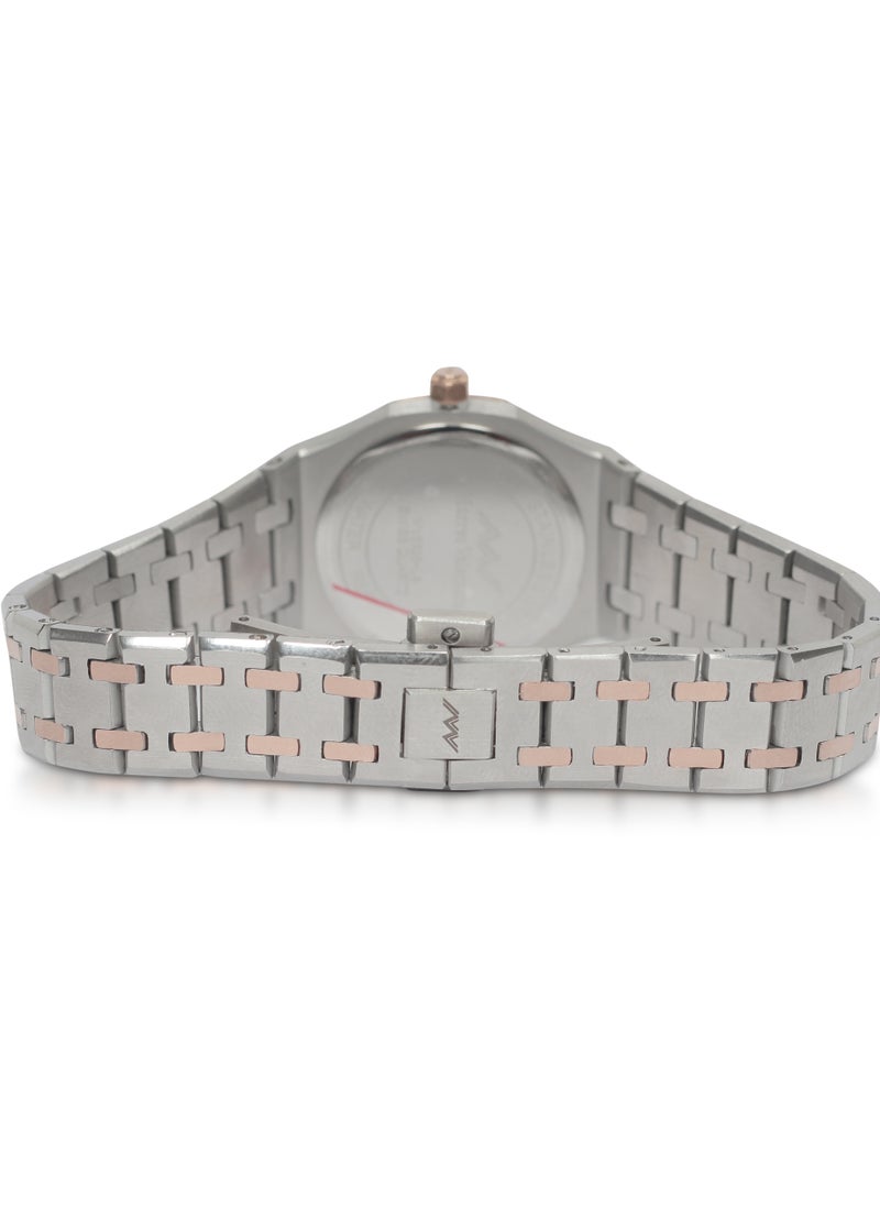Marreo Valentino - Women’s Silver/Rose Gold Wrist Watch with White Dial - Image 1