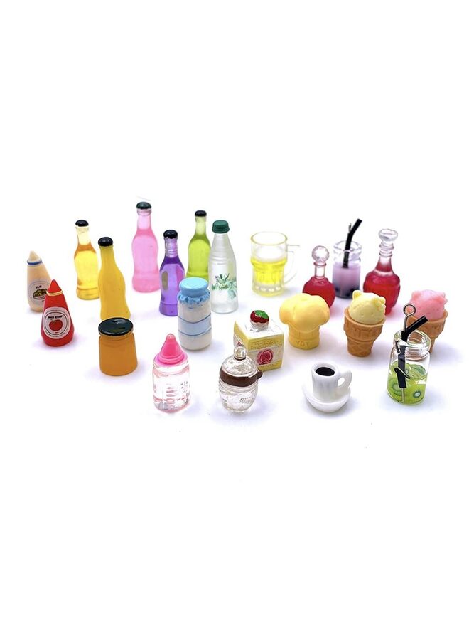 150 قطعة من زجاجات الطعام والشراب المصغرة مقاس 1-5 سم للبالغين وبيت الدمى وعلب الصودا وألعاب التظاهر بالمطبخ والطبخ وإكسسوارات الحفلات وخبز الهامبرغر - Image 2