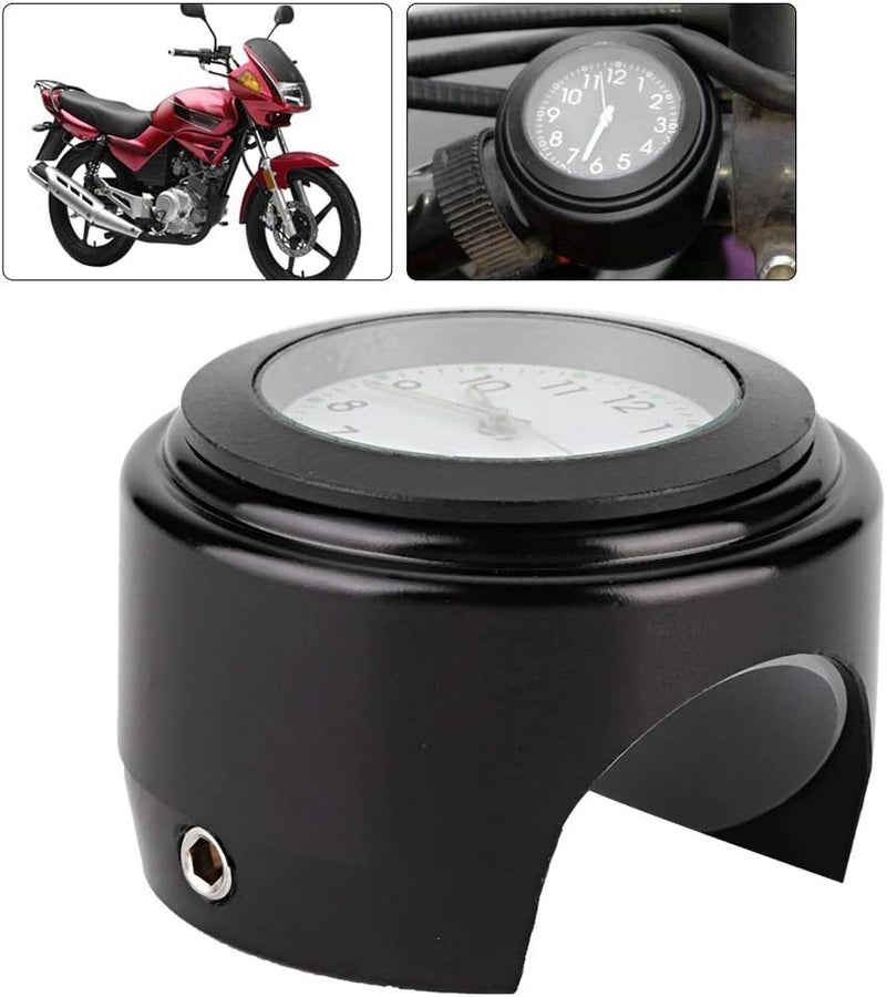 aqxreight Modification Handlebar Mount Quartz Clock Watch Put on Simple to Your Strong High Made of Durable Material Is and Quartz ClockMotorcycle (black white dial) - Image 5