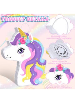 Harrycle Harrycle Small Unicorn Piñata with Piñata Stick Blindfold Rainbow Cute Unicorn Piñata Pink Unicorn Birthday Party Supplies for Princess Unicorn Parties Fiestas Decorations(Unicorn)  - Image 3