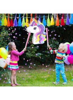 Harrycle Harrycle Small Unicorn Piñata with Piñata Stick Blindfold Rainbow Cute Unicorn Piñata Pink Unicorn Birthday Party Supplies for Princess Unicorn Parties Fiestas Decorations(Unicorn)  - Image 5