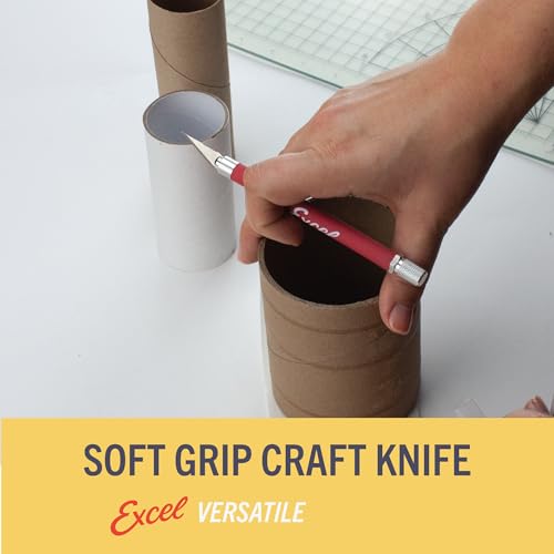 Excel Blades K18 Soft Grip Detail Craft Knife Set – With Precision Fine Point #11 Angled Blades for Cutting & Trimming – Multi-Purpose Hobby, Scrapbooking, & Crafting Tools, Blue (3-Pack) - Image 4