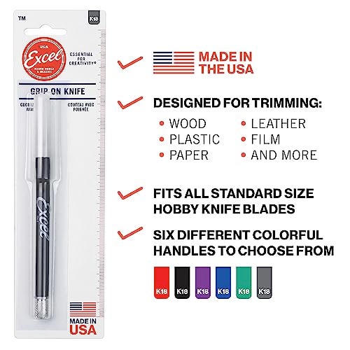 Excel Blades K18 Soft Grip Detail Craft Knife Set – With Precision Fine Point #11 Angled Blades for Cutting & Trimming – Multi-Purpose Hobby, Scrapbooking, & Crafting Tools, Blue (3-Pack) - Image 3