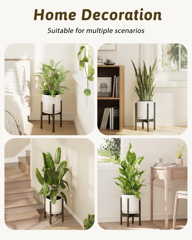 GENTINGBRO Adjustable Plant Stand Indoor, Bamboo Plant Stand Fits 8 9 10 11 12 Inches, Small Corner Planter Holder for Indoor Plants, Single Floor Plant Stands for Living Room Balcony, Tea Brown Tall - Image 5