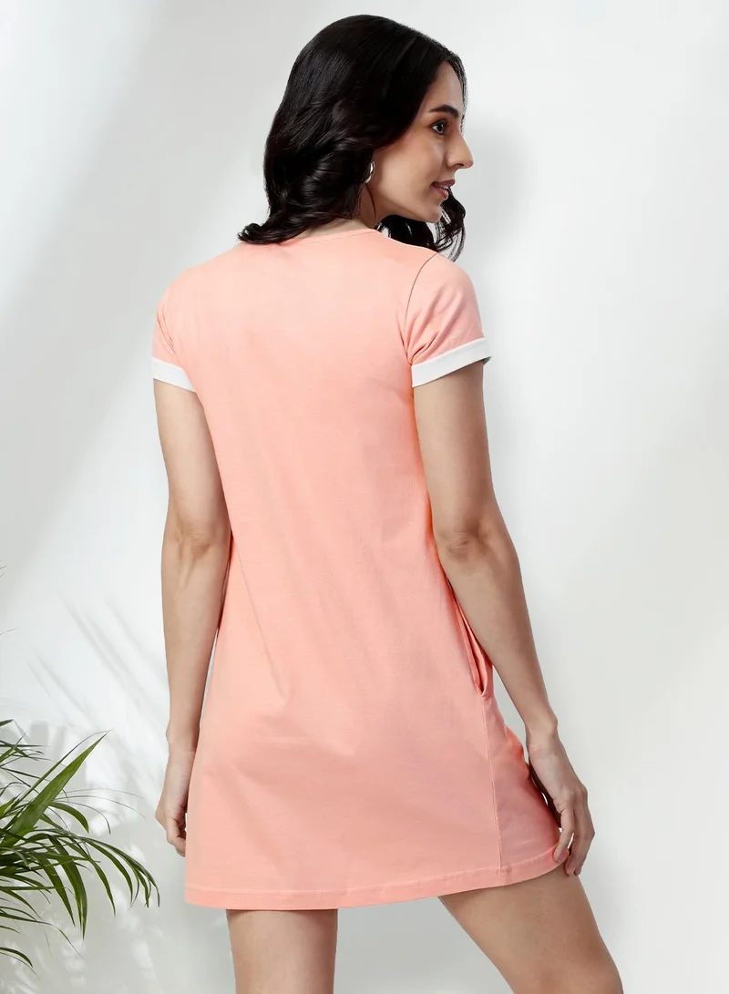 The Souled Store The Souled Store Women's and Girls Round Neck Knee Length Long T-Shirt