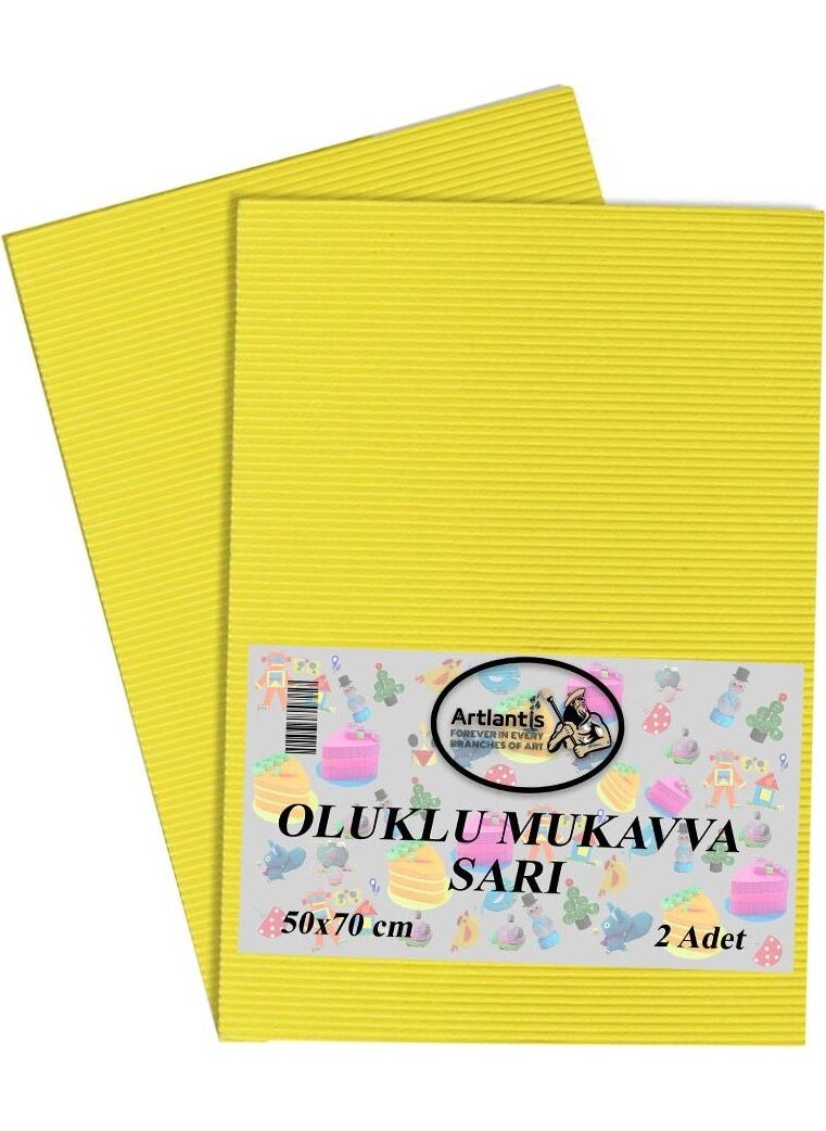 Artlantis Corrugated Cardboard 50 x 70 cm 2 Pieces Yellow  - Image 1