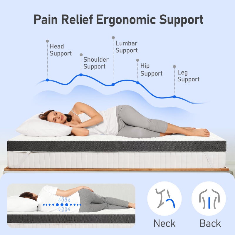 Glendan Extra Firm Mattress Topper Full: 3 Inch High Density Foam for Back Pain - Extra Support Breathable Bed Topper - Bamboo Washable Cover with Anti-Slip Straps - CertiPUR-US Oeko-Tex Certified 75x54 - Image 4