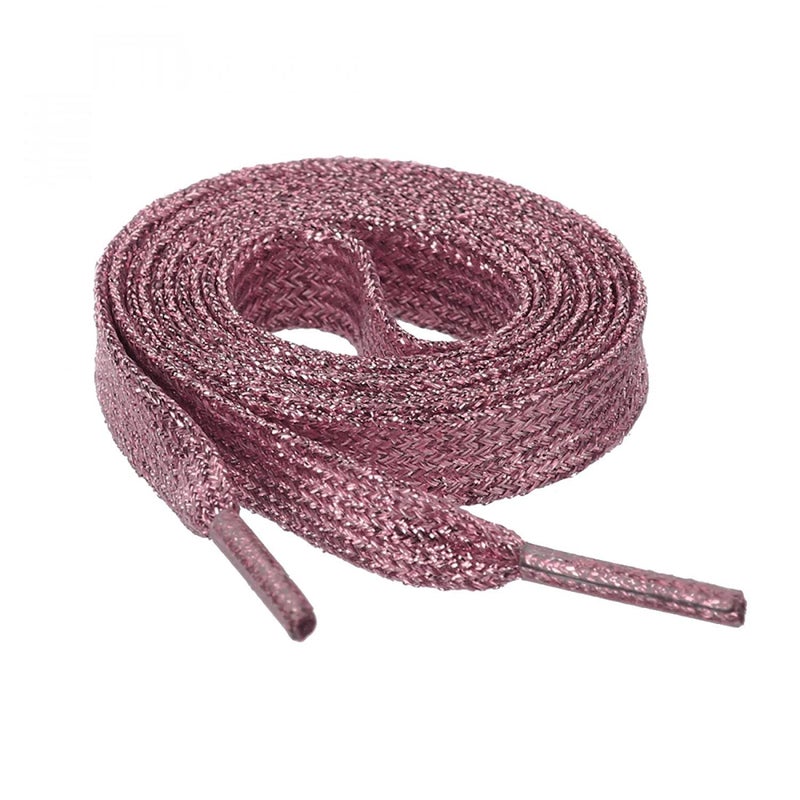 JERN أحذية رياضية مسطحة لامعة معدنية متلألئة لامعة بخيوط أربطة الأحذية - Image 1